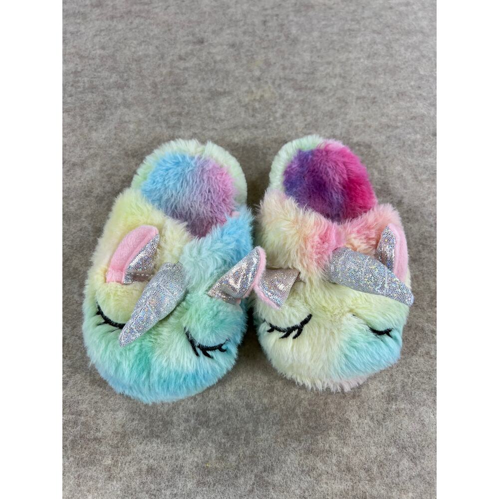 Rainbow Unicorn Slippers Toddler Girls Size 17.5 (fits like US 9/10)